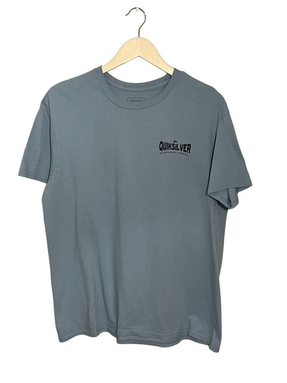 Quiksilver light blue 100% cotton short sleeve logo t-shirt - XL